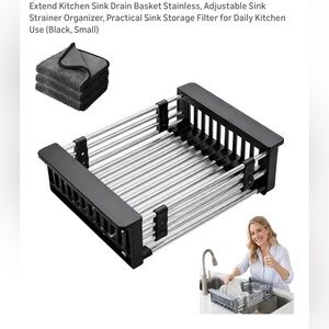 New Black and Silver Dish Drying Rack